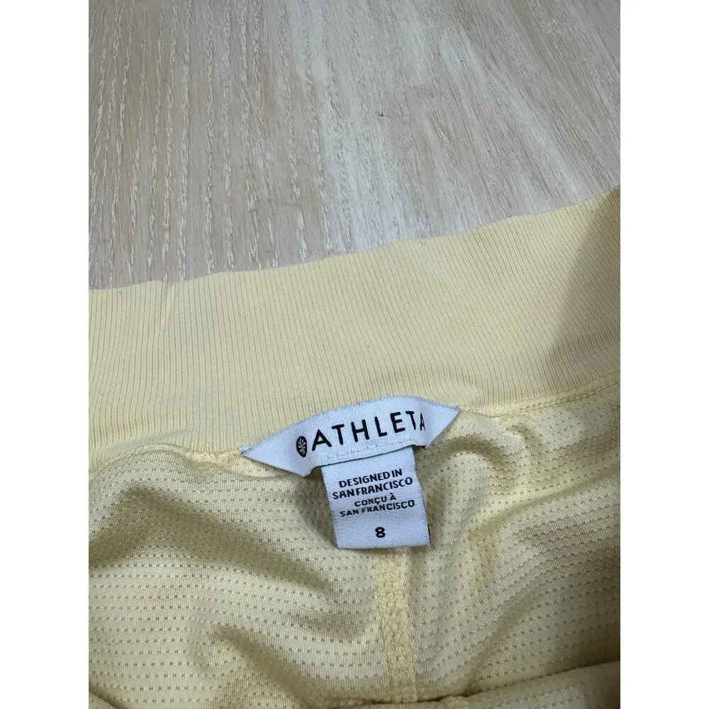 Athleta Brooklyn Butter Yellow Pull On Athletic Tennis Pickleball Skort Skirt 8